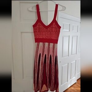 Elegant Red and Pink Women's Dress